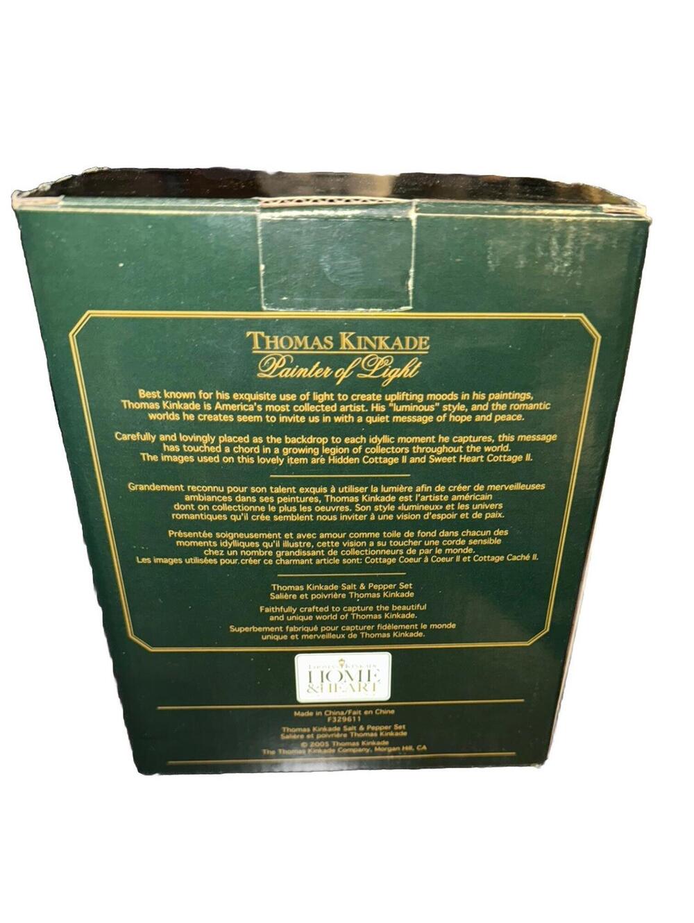 Thomas Kinkade Avon China Salt and Pepper Shakers with Tray Cottage Art Set - Picture 12 of 12